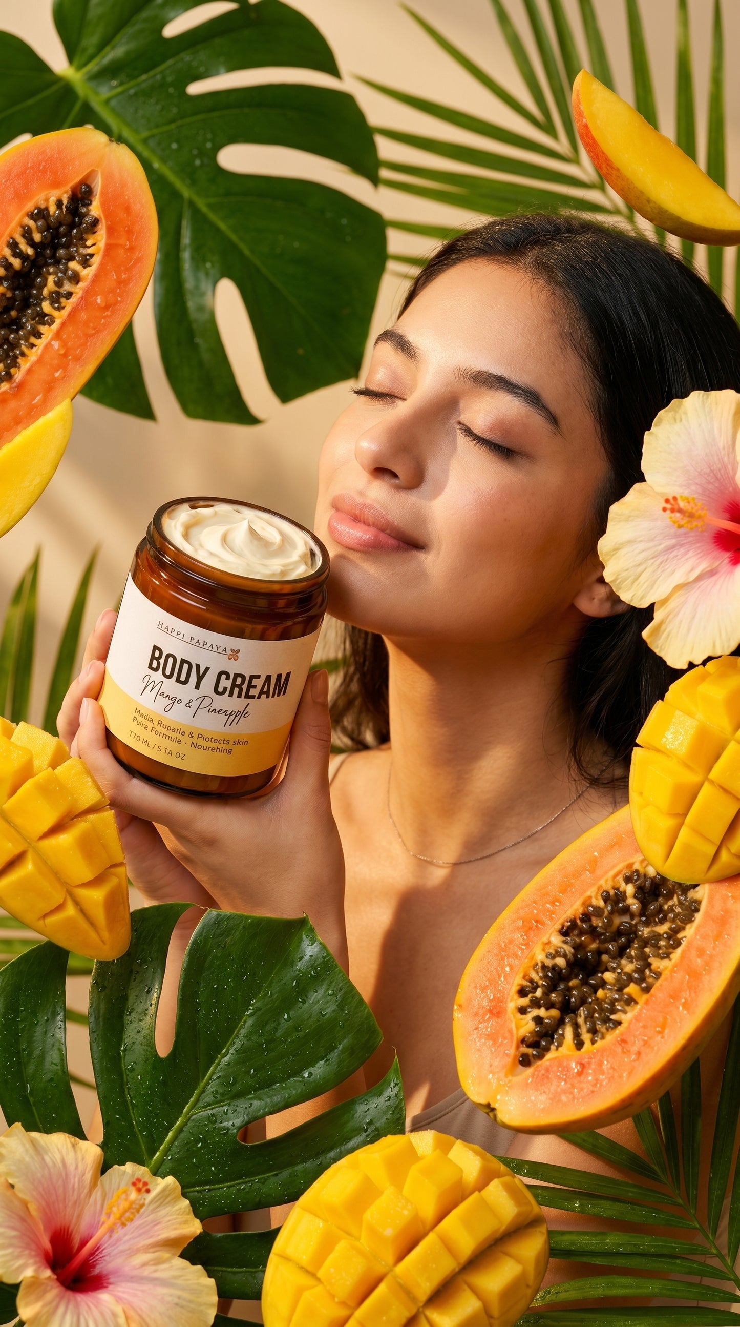 Happi Papaya Body Cream, make your skin Happi.