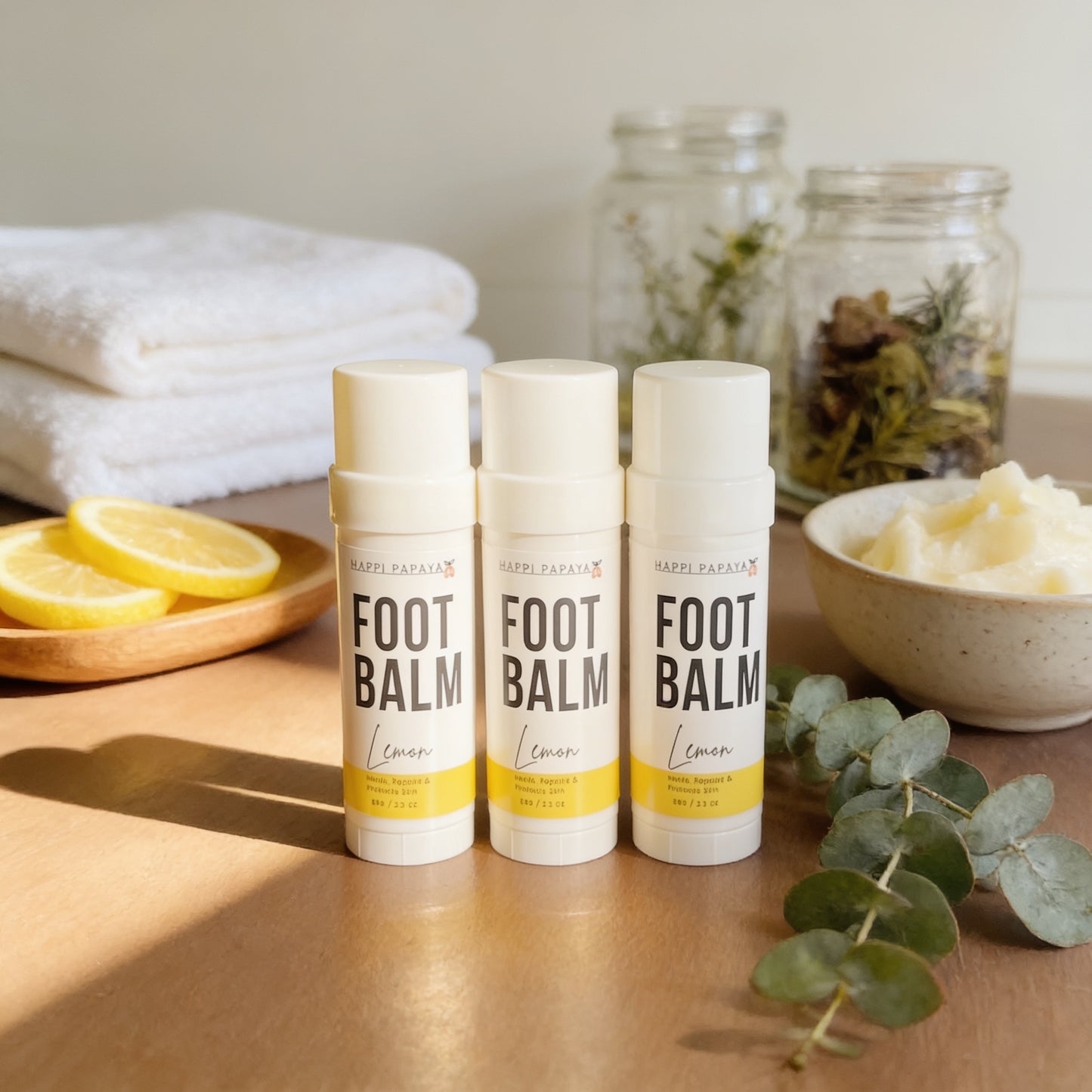 Happi Papaya Foot Balm-Repair, Restore & Maintain.